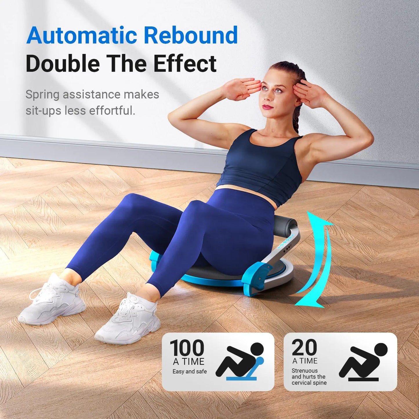 Roamstow Adjustable Resistance AB Workout Equipment – Automatic Rebound Sit-Up Trainer for Home Fitness!