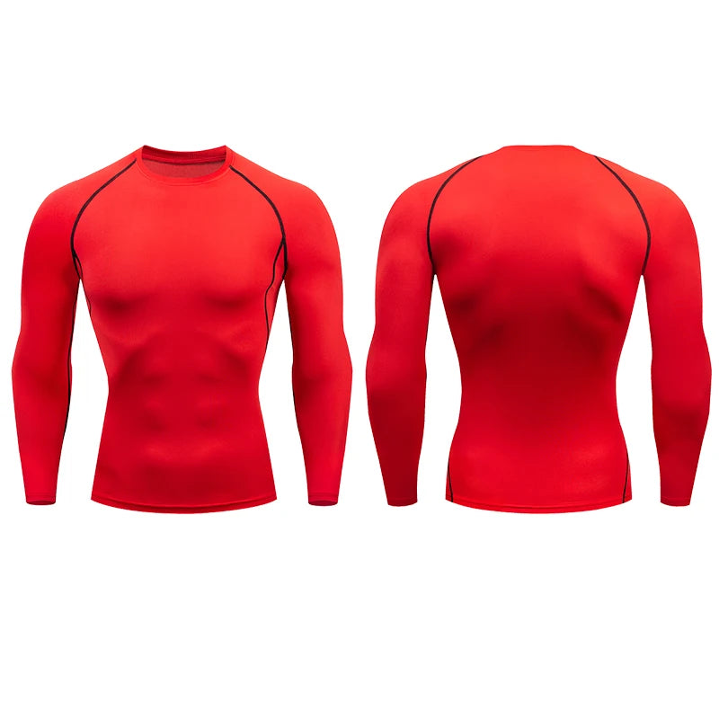 Tight Fit Fitness Shirt – Long Sleeve Compression Sports Top for Men’s Running & Gym Workouts