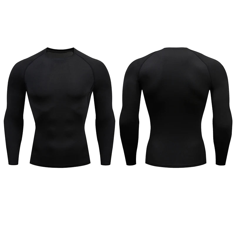 Tight Fit Fitness Shirt – Long Sleeve Compression Sports Top for Men’s Running & Gym Workouts