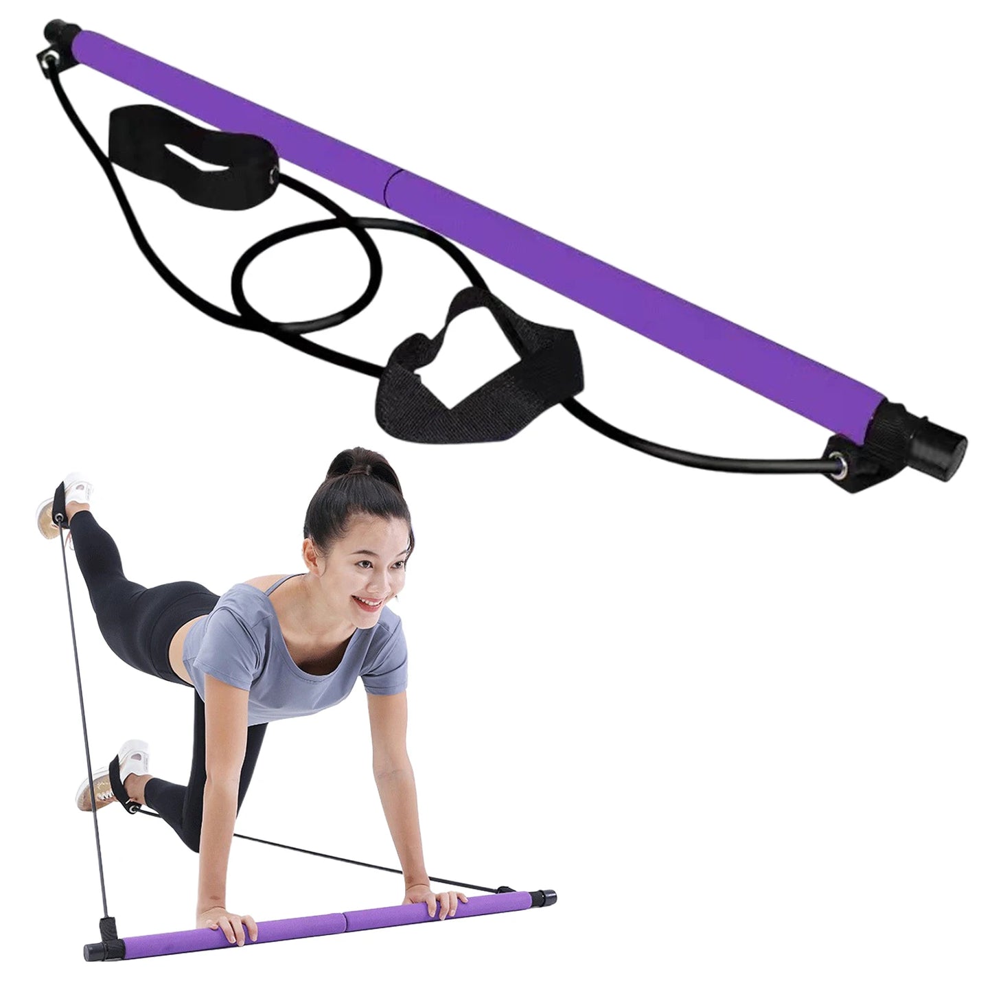 Full-Body Workout Kit – Pilates Bar with Resistance Bands for Home Gym and Yoga Body Shaping!