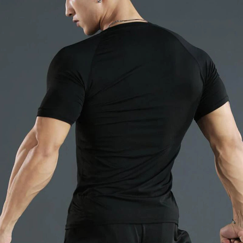 Roamstow Men’s Compression Running T-Shirt – Quick-Dry Gym Sportswear for Fitness & Training