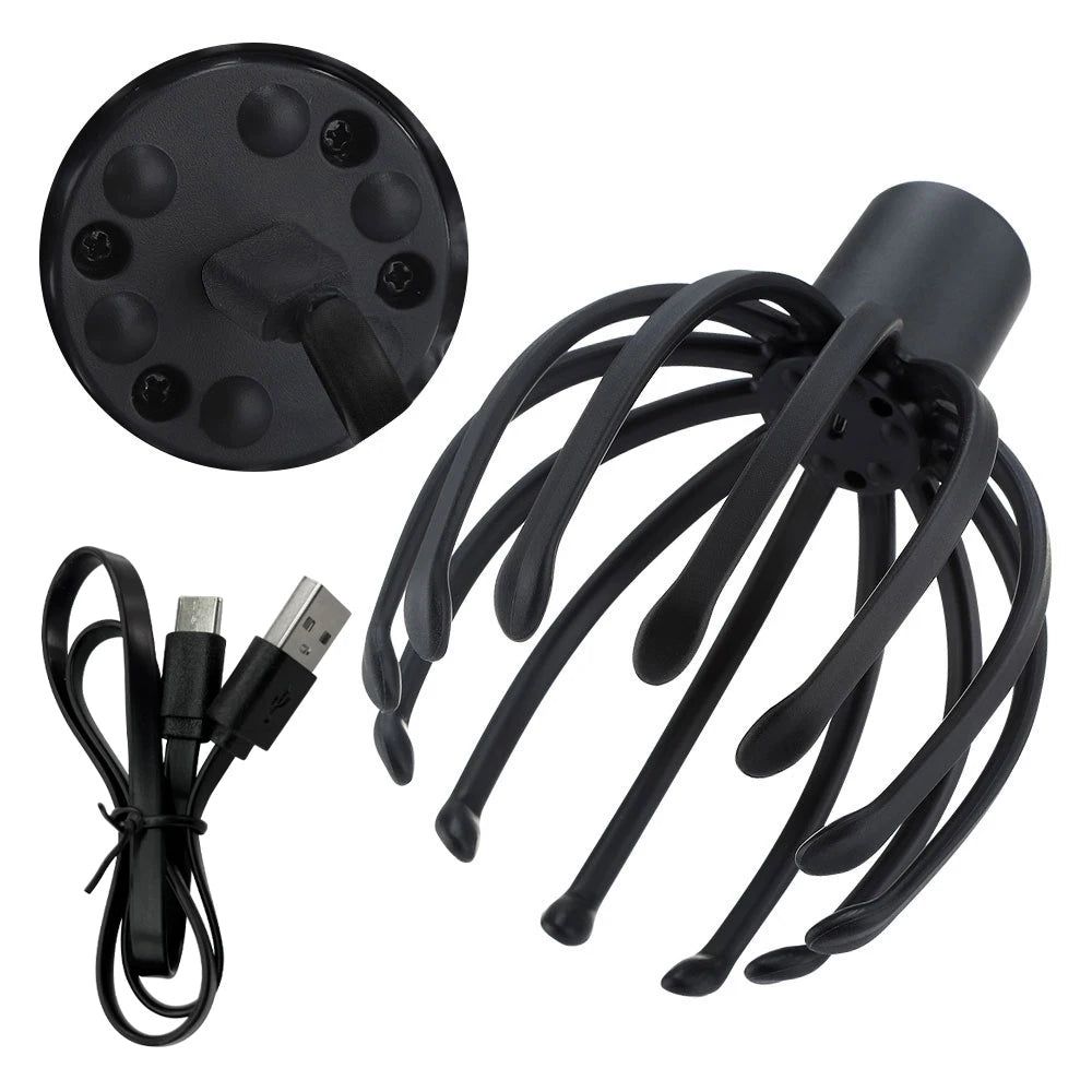 Rechargeable Head Massage Device – 3 Adjustable Gears with 12 TPE Claws for a Relaxing Scalp Massage