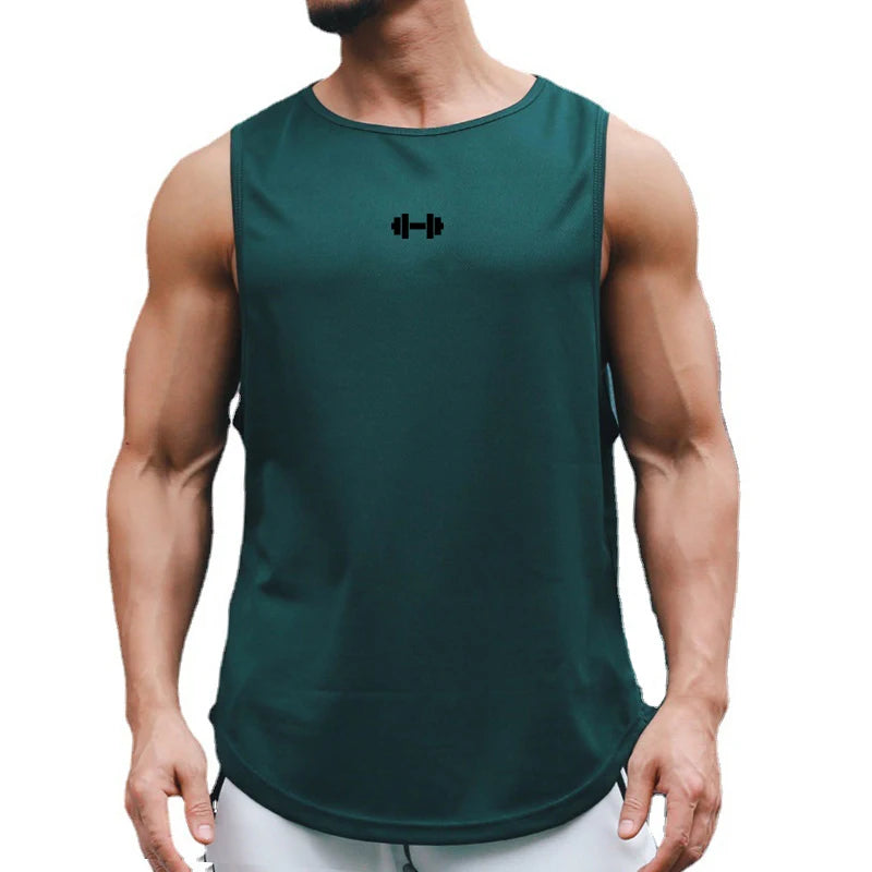 Men’s Quick-Dry Printed Gym Vest – Indoor Fitness & Exercise Tank Top in 6 Colors