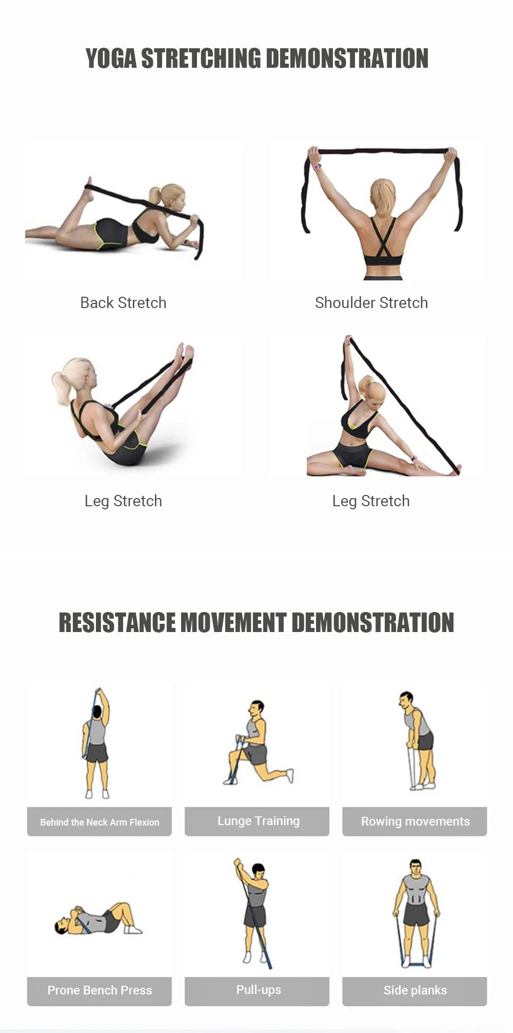 Adjustable Yoga Resistance Bands – Perfect for Stretching, Pilates, and Fitness!