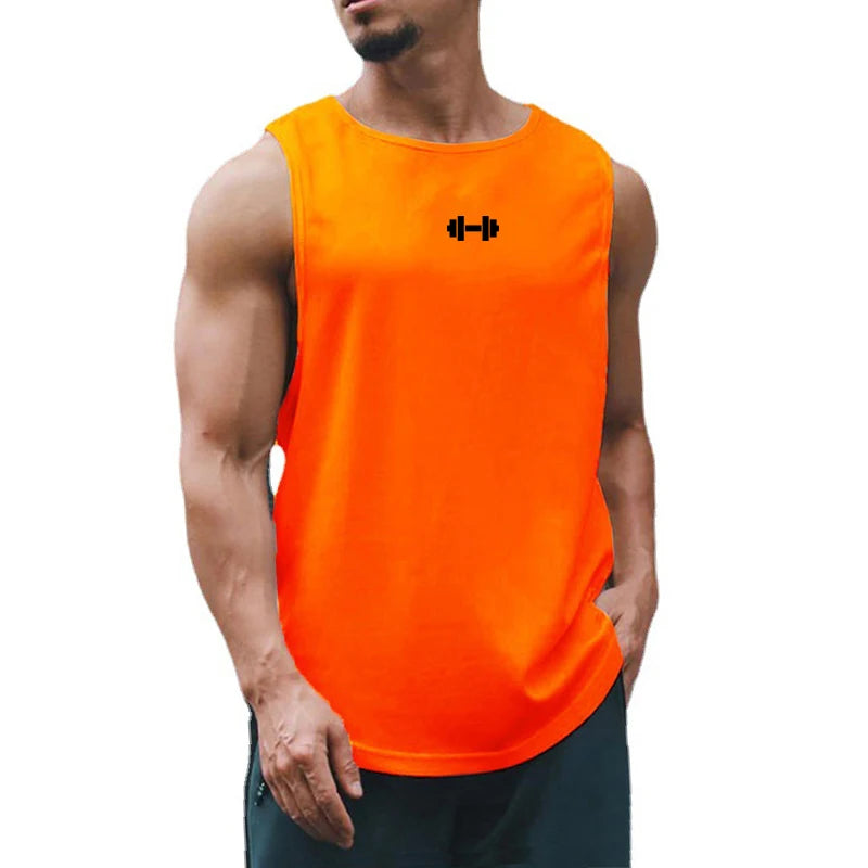 Men’s Quick-Dry Printed Gym Vest – Indoor Fitness & Exercise Tank Top in 6 Colors