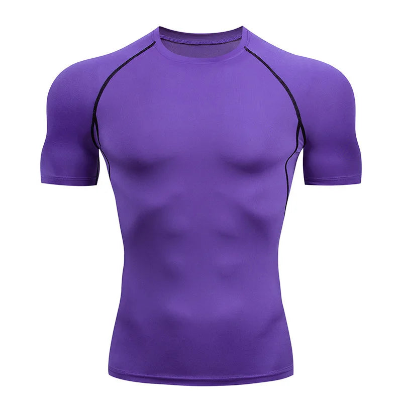 Roamstow Men’s Compression Running T-Shirt – Quick-Dry Gym Sportswear for Fitness & Training