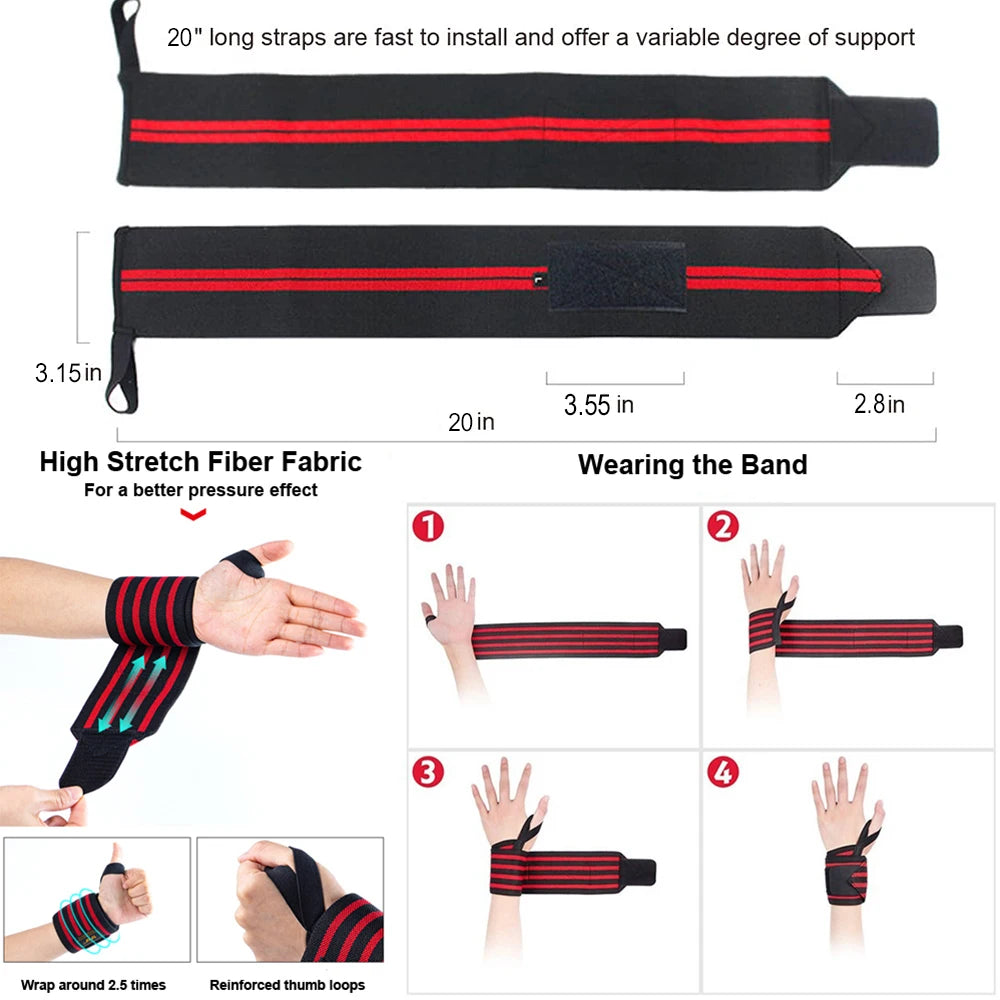 Gym Wrist Straps – Power Wrist Support for Weightlifting, Cross Training & Stronger Grips