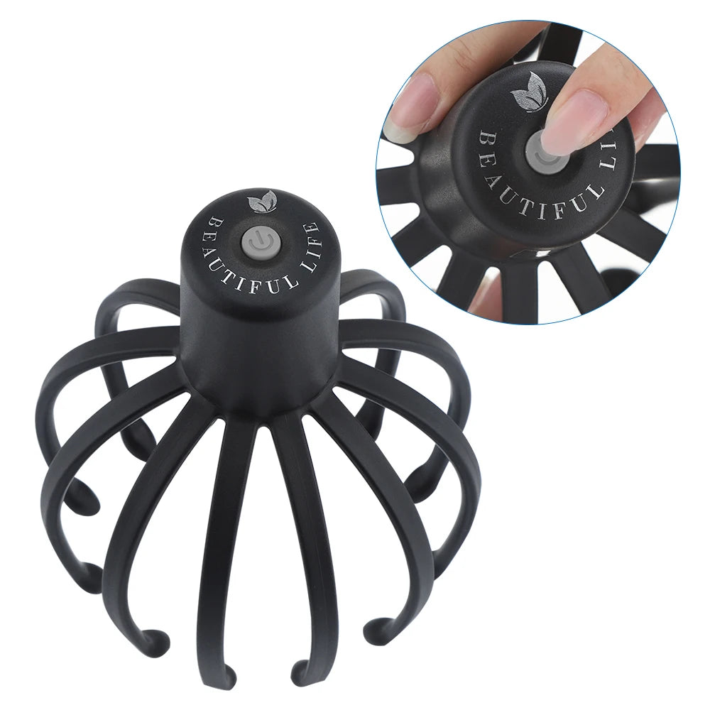 Rechargeable Head Massage Device – 3 Adjustable Gears with 12 TPE Claws for a Relaxing Scalp Massage