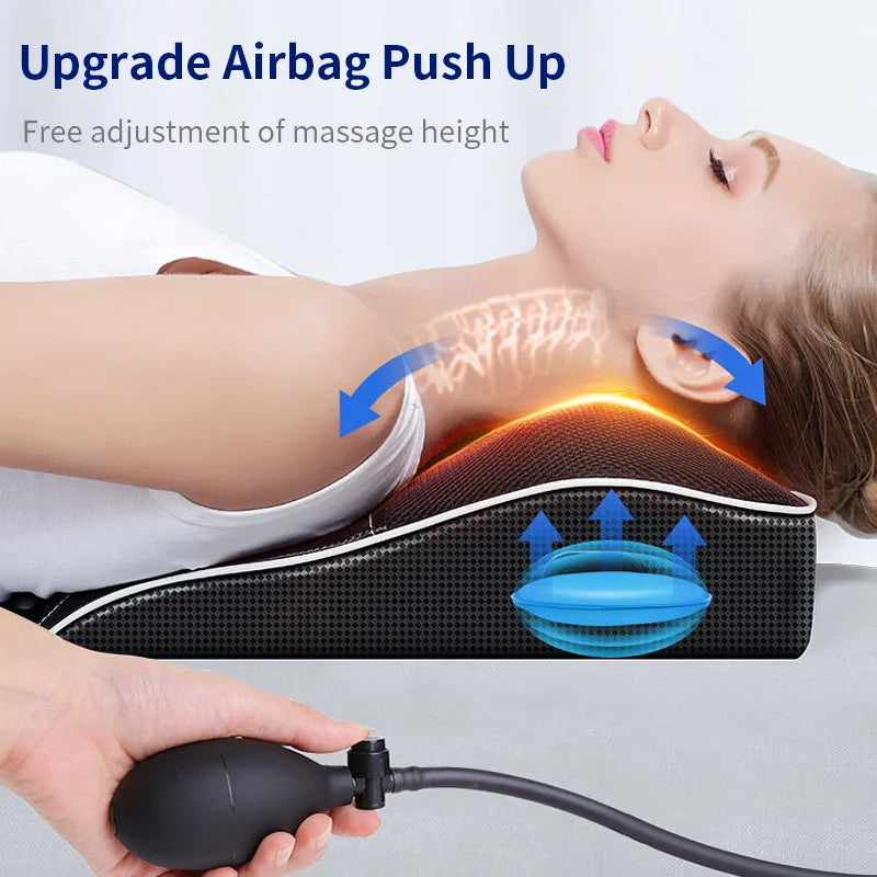 Cervical Traction Massage Pillow – Electric Shiatsu Neck & Back Massager with Heating & Vibrating Features