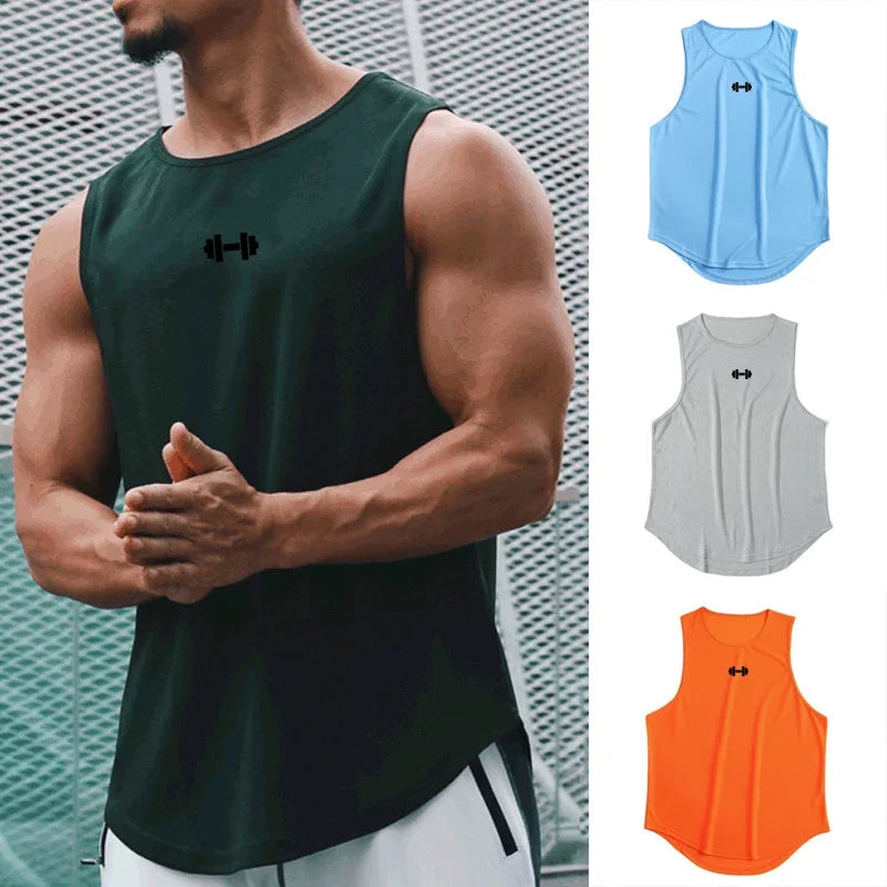 Men’s Quick-Dry Printed Gym Vest – Indoor Fitness & Exercise Tank Top in 6 Colors