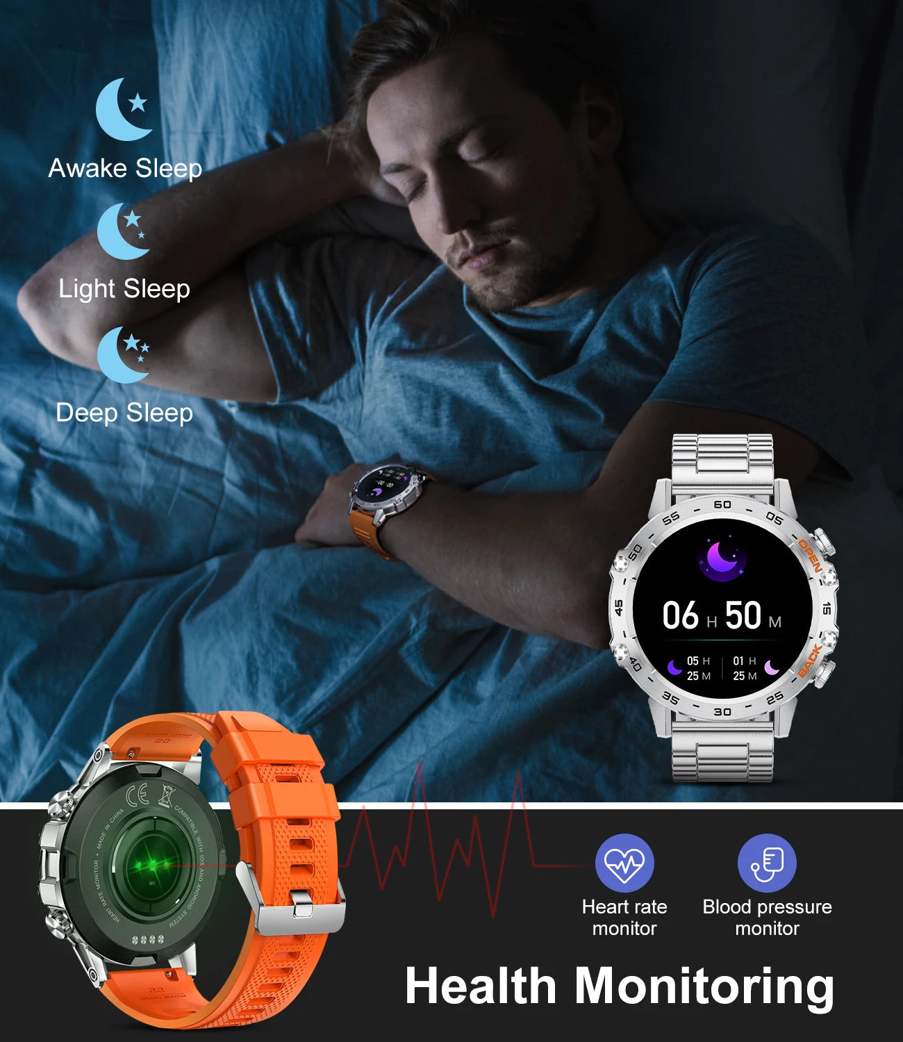 Bluetooth Call Smartwatch – Fitness Tracker with Heart Rate Monitoring for Android & iOS