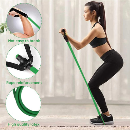 Professional Fitness Resistance Band – 120cm with Handles for Full-Body Strength and Toning!