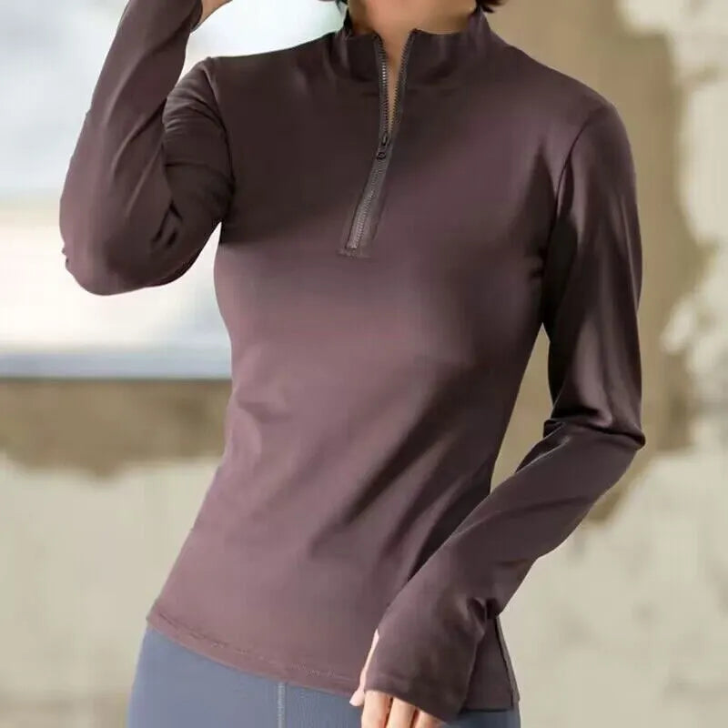 Roamstow Women’s Long Sleeve Yoga Top – Push-Up Running & Fitness Sportswear