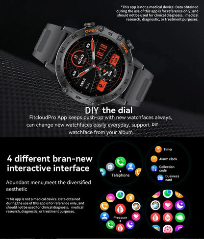 Bluetooth Call Smartwatch – Fitness Tracker with Heart Rate Monitoring for Android & iOS