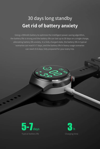 Smartwatch: Heart Rate Monitor, Bluetooth Call, NFC, GPS, IP68 Waterproof