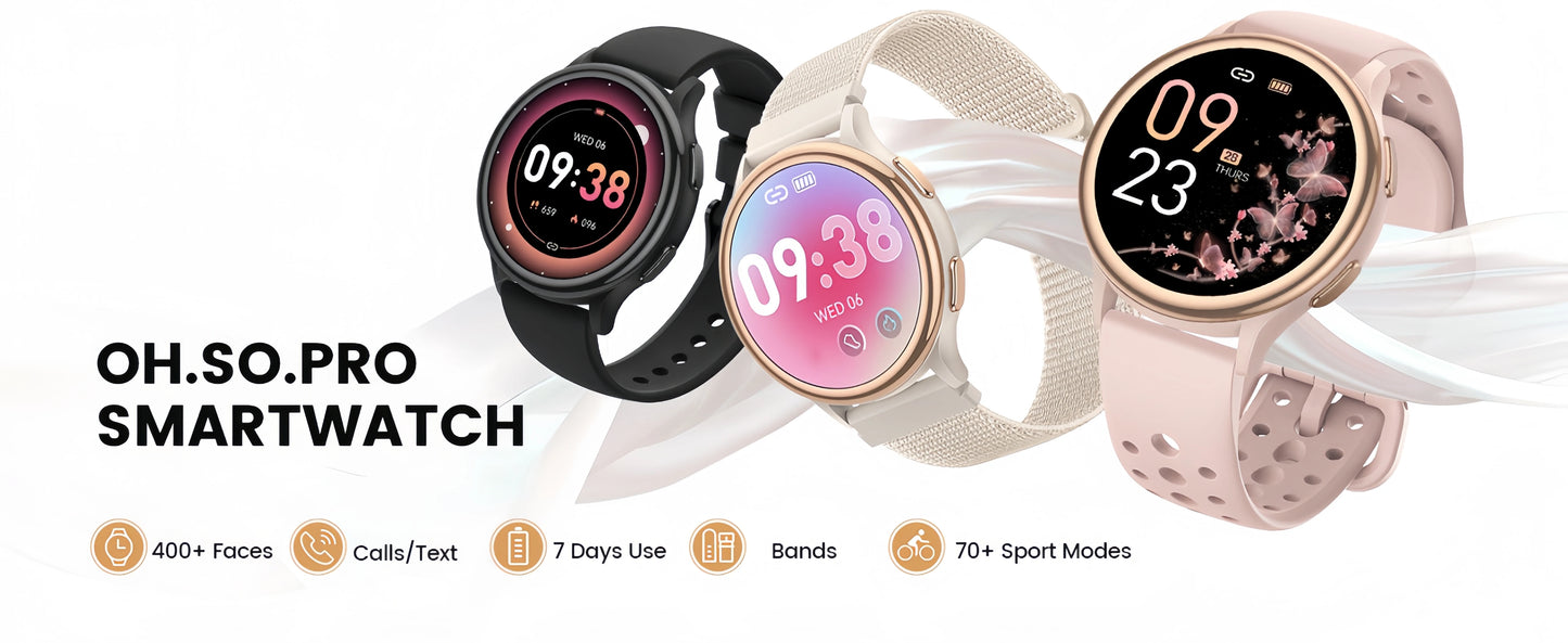 Black Smart Watch for Women – Fitness Tracker with 400+ Watch Faces & Health Features