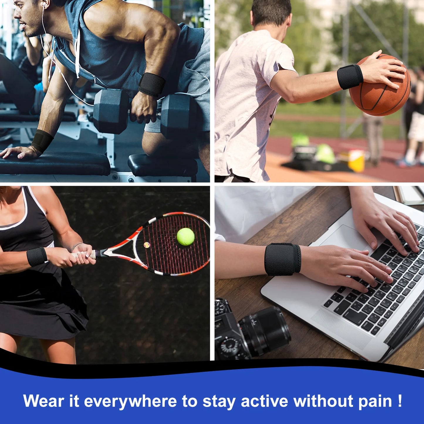 Adjustable Sport Wristband – Wrist Brace Wrap for Support & Protection in Gym, Fitness, and Sports