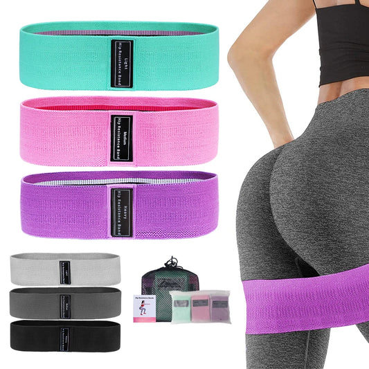 Glute & Thigh Resistance Bands – Fabric Workout Bands for Yoga, Gym, and Squats!