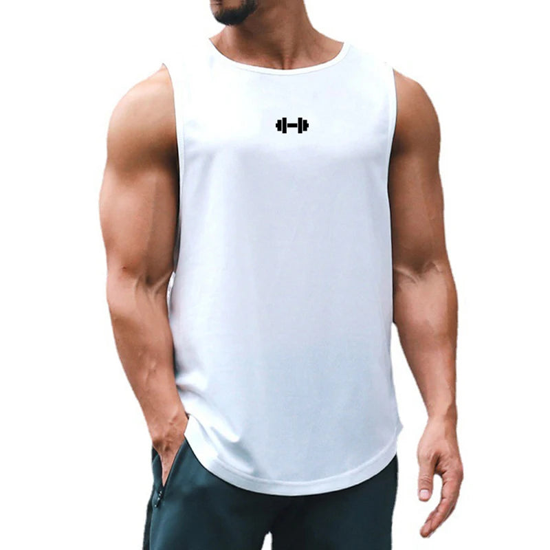 Men’s Quick-Dry Printed Gym Vest – Indoor Fitness & Exercise Tank Top in 6 Colors