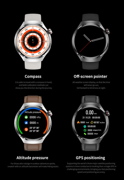 Smartwatch: Heart Rate Monitor, Bluetooth Call, NFC, GPS, IP68 Waterproof