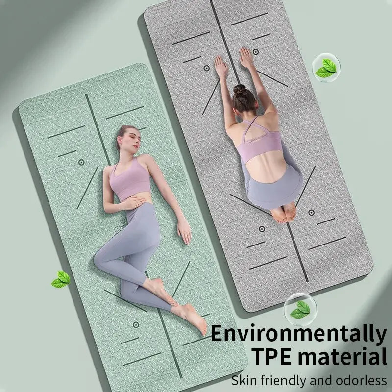 Non-Slip Fitness Yoga Mat with Carrying Strap – Eco-Friendly Exercise Mat for Women’s Home Workouts