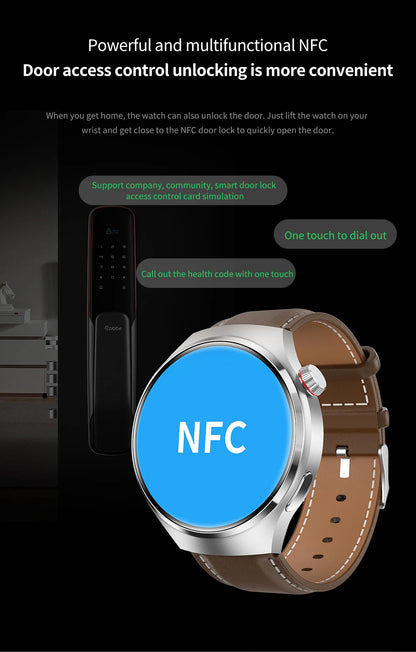 Smartwatch: Heart Rate Monitor, Bluetooth Call, NFC, GPS, IP68 Waterproof