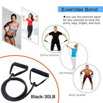 Versatile 5-Level Resistance Bands – Elastic Tubes with Handles for Home Strength Workouts!