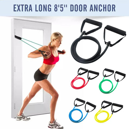 Versatile 5-Level Resistance Bands – Elastic Tubes with Handles for Home Strength Workouts!