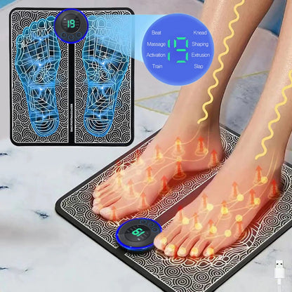 Foot Massager Sole Massage Pad – 8 Modes, 19 Levels of Muscle Stimulation for Relaxation