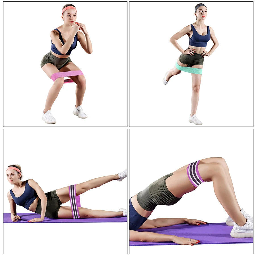 Glute & Thigh Resistance Bands – Fabric Workout Bands for Yoga, Gym, and Squats!