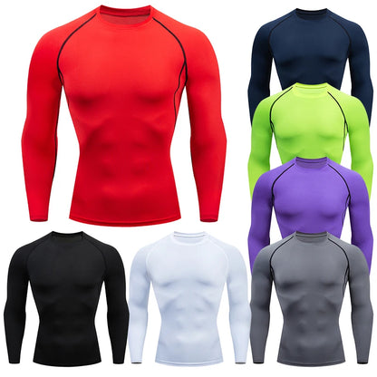 Tight Fit Fitness Shirt – Long Sleeve Compression Sports Top for Men’s Running & Gym Workouts