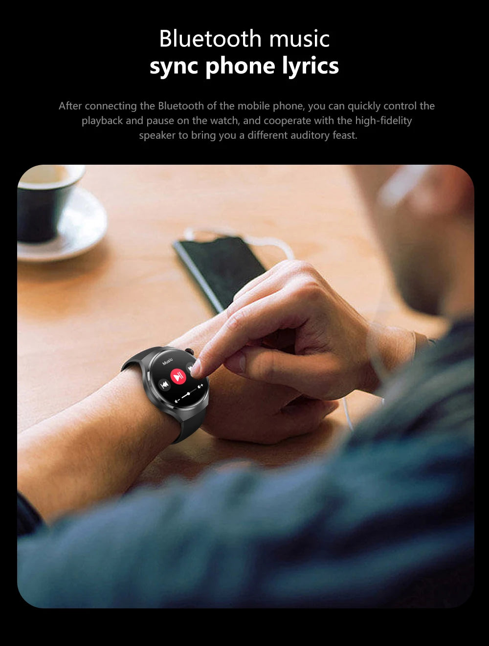 Smartwatch: Heart Rate Monitor, Bluetooth Call, NFC, GPS, IP68 Waterproof