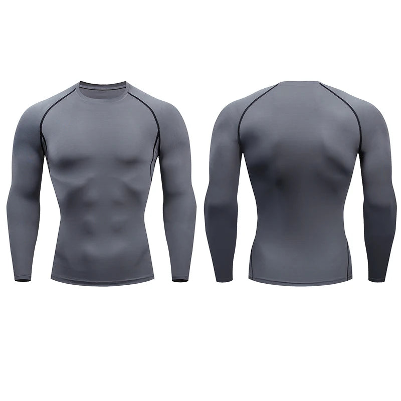 Tight Fit Fitness Shirt – Long Sleeve Compression Sports Top for Men’s Running & Gym Workouts