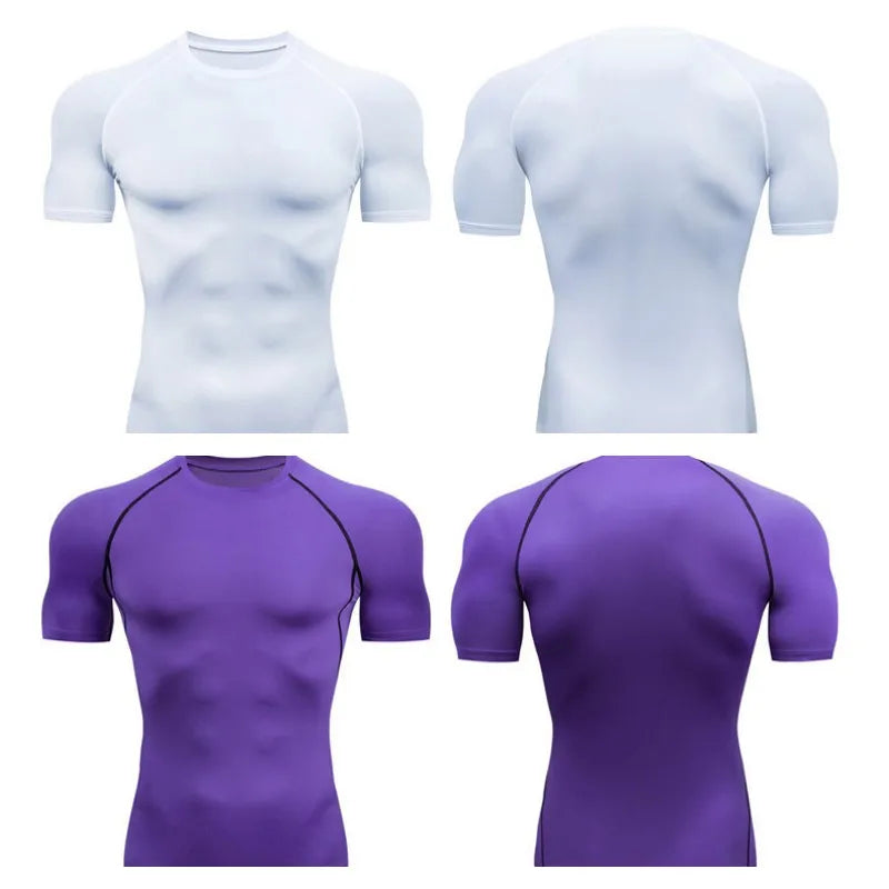 Roamstow Men’s Compression Running T-Shirt – Quick-Dry Gym Sportswear for Fitness & Training