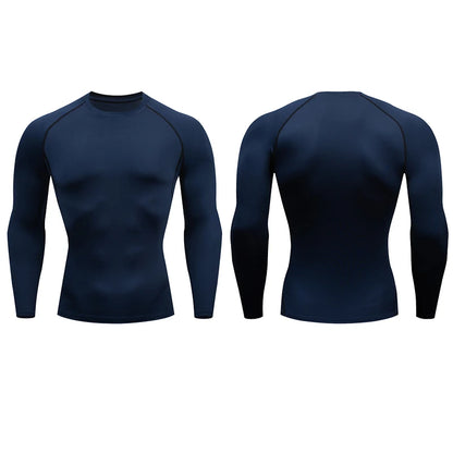 Tight Fit Fitness Shirt – Long Sleeve Compression Sports Top for Men’s Running & Gym Workouts