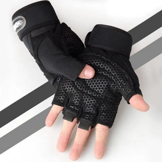 Bodybuilding Training Gloves – Half Finger Weightlifting Gloves with Wrist Support for Men & Women