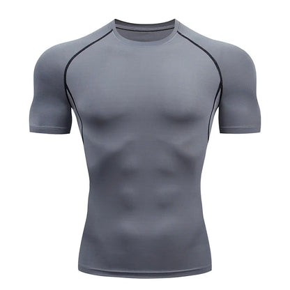 Roamstow Men’s Compression Running T-Shirt – Quick-Dry Gym Sportswear for Fitness & Training