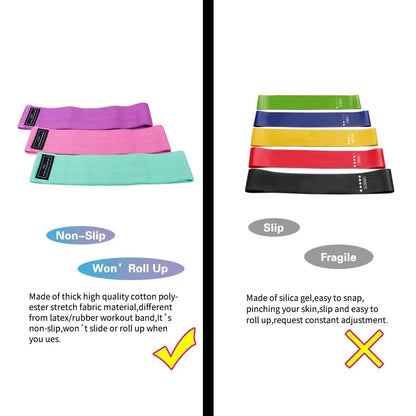 Glute & Thigh Resistance Bands – Fabric Workout Bands for Yoga, Gym, and Squats!