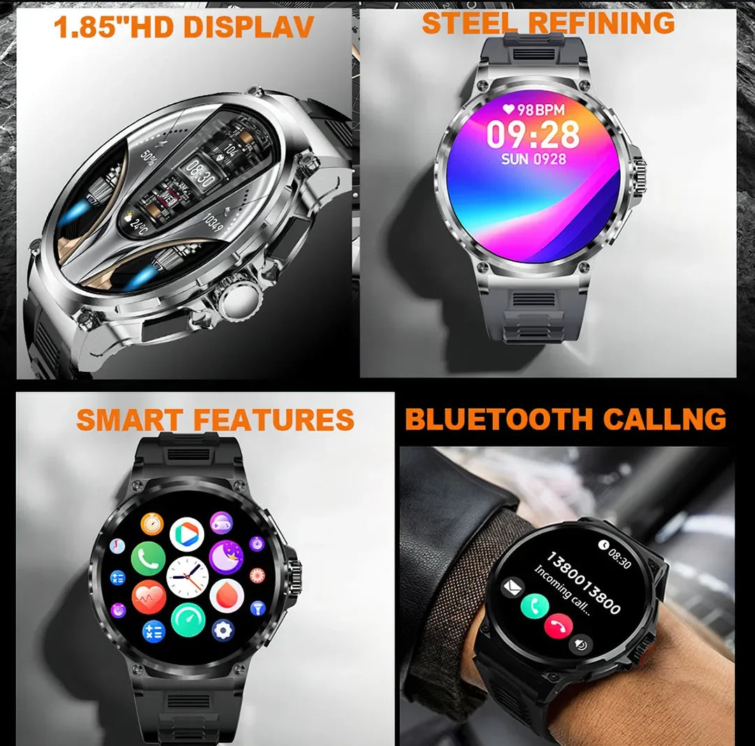 Roamstow 1.85" HD Bluetooth Call Smart Watch - 2024 Model