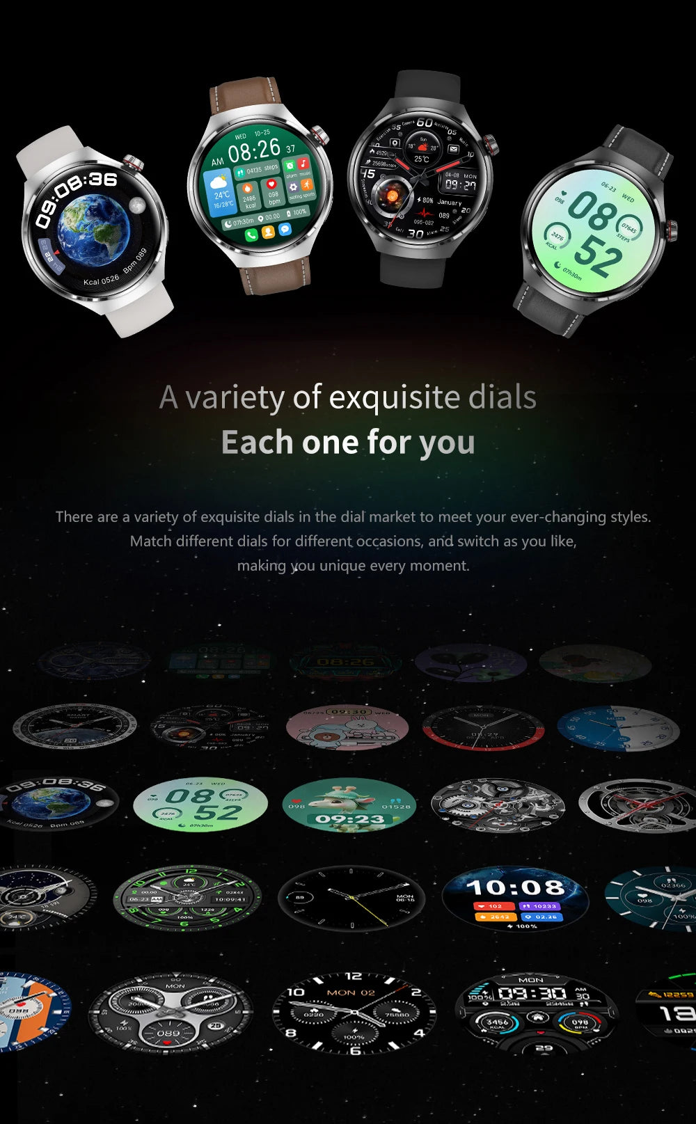 Smartwatch: Heart Rate Monitor, Bluetooth Call, NFC, GPS, IP68 Waterproof